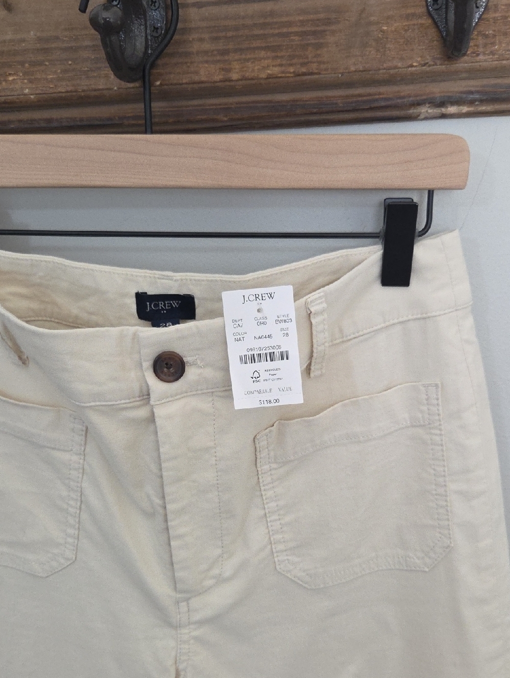 NWT J.Crew Lizzie wide-leg pant Linen Cotton Blend Size 28 Natural Color $118 - Picture 7 of 10